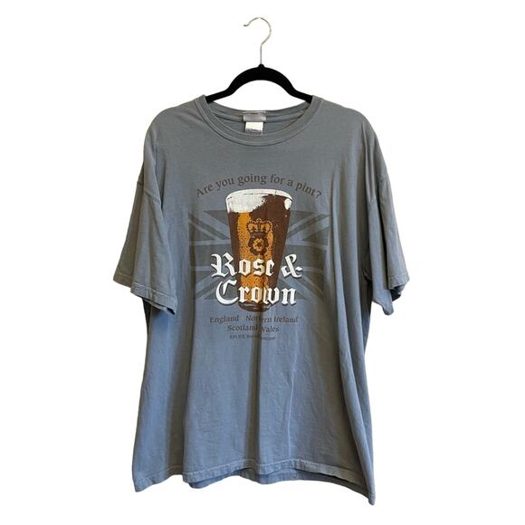 Y2K Disney XL short sleeve t-shirt Rose & Crown EPCOT New England blue white - Picture 1 of 7